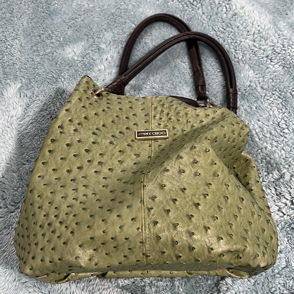Green Ostrich Skin Purse